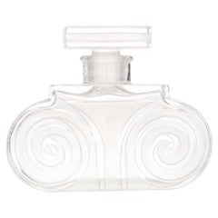 Flacon de parfum Art déco français en verre dépoli, signé Lentheric