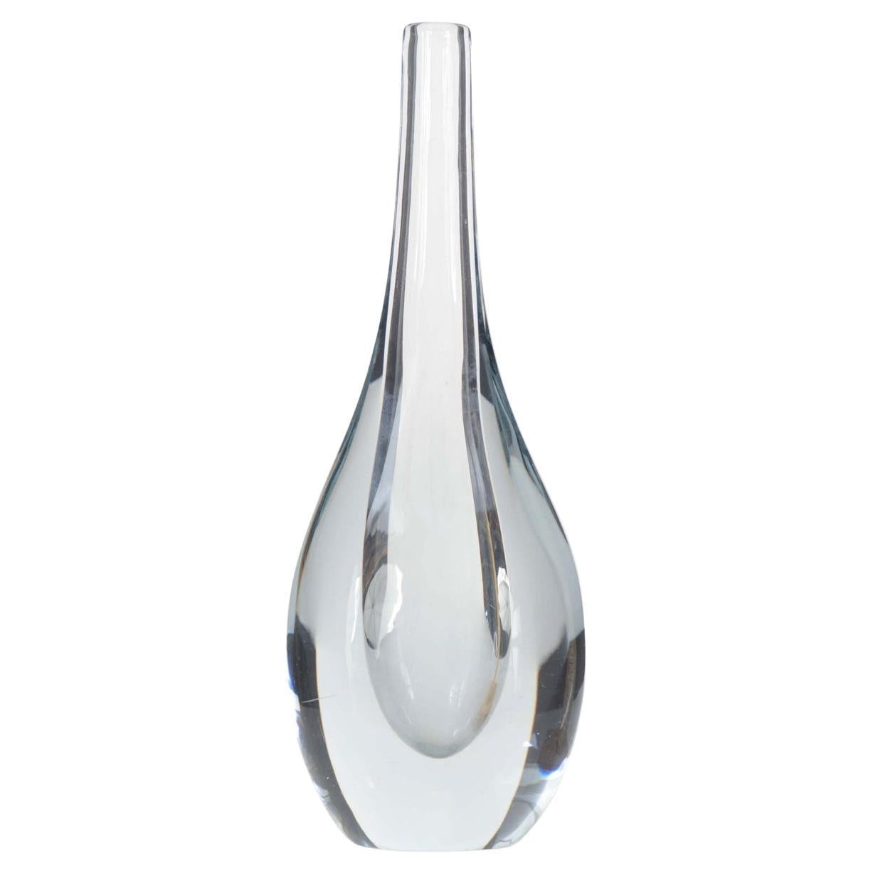 Modern Teardrop-Shaped Art Glass Vase, 20th Century, USA For Sale