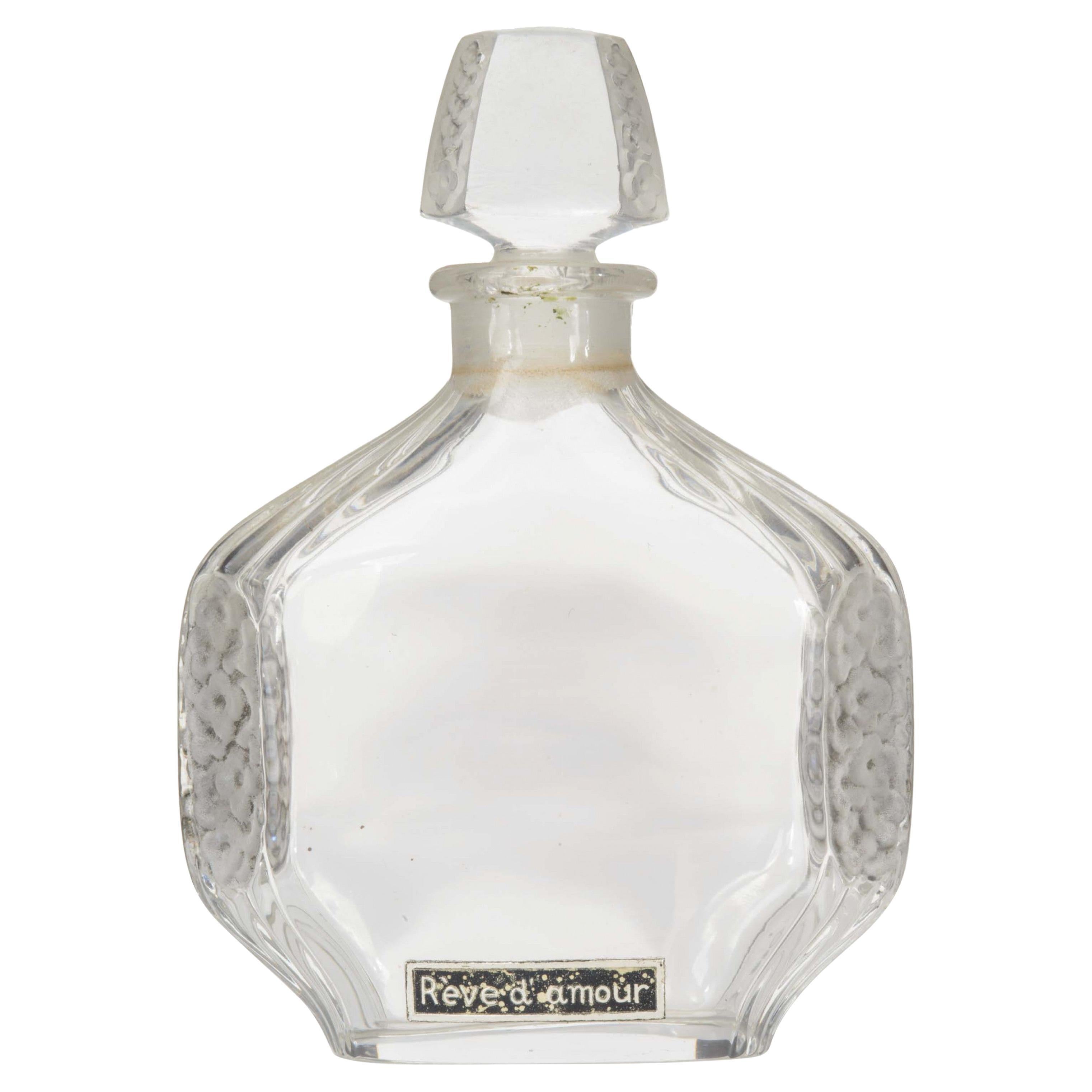 Fiaschetta da profumo in cristallo Baccarat in stile Art Déco francese con motivo floreale in vendita