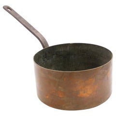 American Country Style Copper Cooking Pot, Wrought Iron Handle, USA