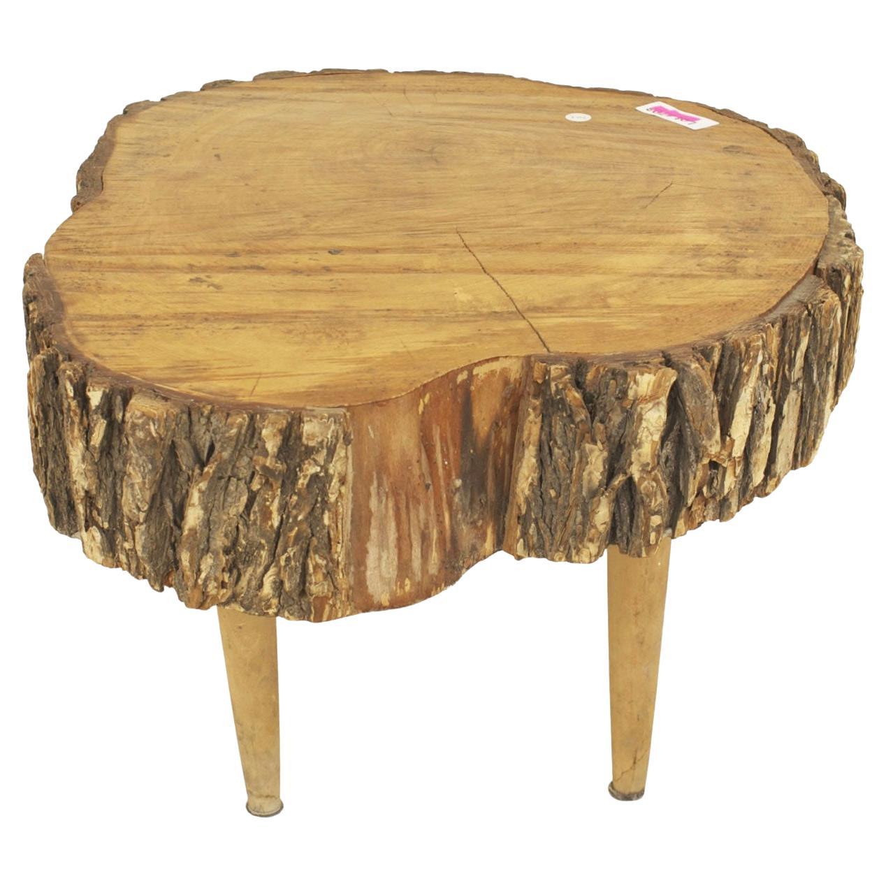 Rustic Adirondack Coffee Table, Tree Trunk Design, 19th Century, USA For Sale