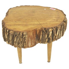 Rustic Adirondack Coffee Table, Tree Trunk Design, 19th Century, USA