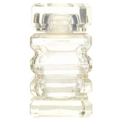 Flacon de parfum Art déco français en verre, signé Lucien Lelong, avec motif en relief