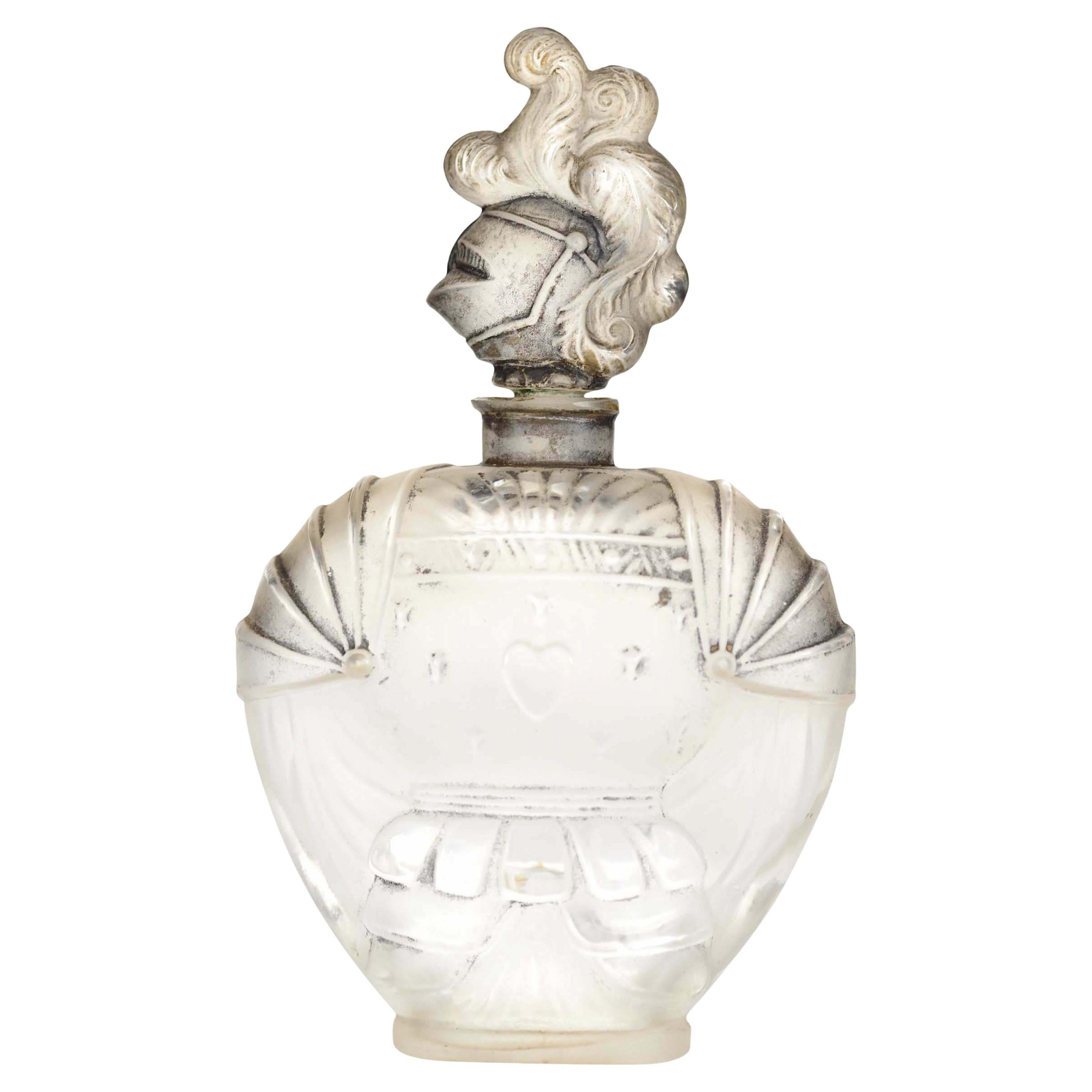 Fiaschetta da profumo in vetro smerigliato in stile Art Déco francese di Ciro, Knight Design