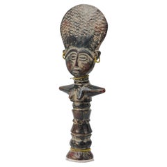 African Ashanti Fertility Doll, Carved Ash Wood, 20th Century