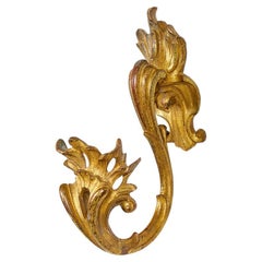 Antique French Louis XV Bronze Scroll Tie Backs, 19th Century
