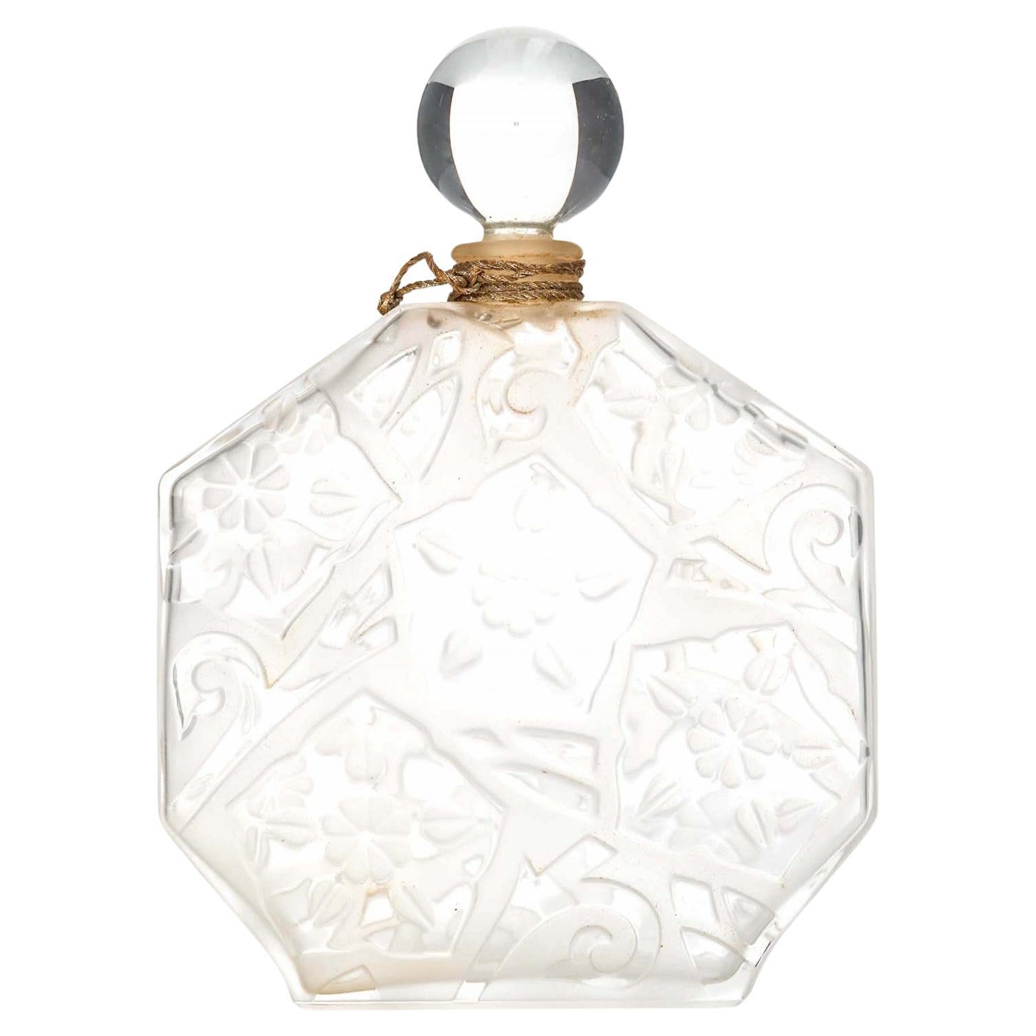 French Art Deco Glass Perfume Bottle by JC Brosseau for Baccarat For Sale