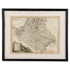 19th Century Italian Neoclassical Framed Regional Map Print