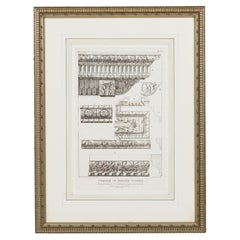 Italian Neo-Classic Print of Temple of Jupiter Tonans, Framed, 1821
