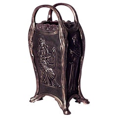 French Art Nouveau Bronze Vase by Le Normand, Late 19th Century