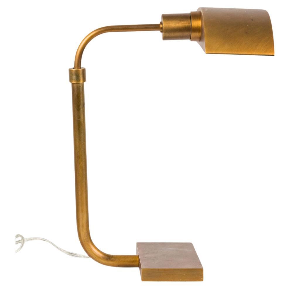Mid-Century Brass Desk Lamp, Cantilevered Design, USA, 20th Century