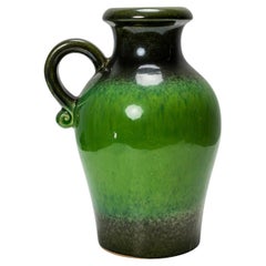 Schaurich Keramik Mid-Century Ceramic Pitcher, Green Glaze, Germany