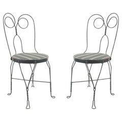 19th Century Victorian Green Wire Side Chairs for Outdoor Seating