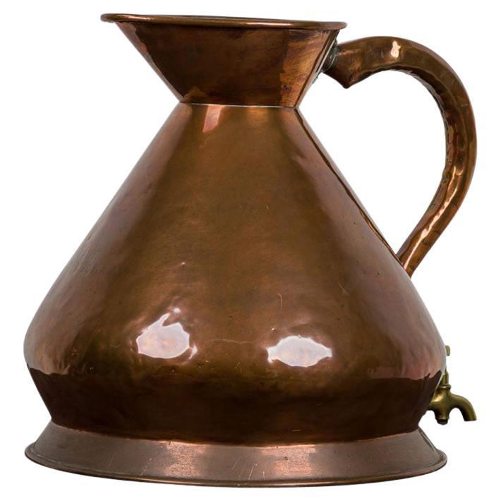 19th Century English Victorian Copper Water Jug with Brass Spigot For Sale