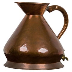 19th Century English Victorian Copper Water Jug with Brass Spigot