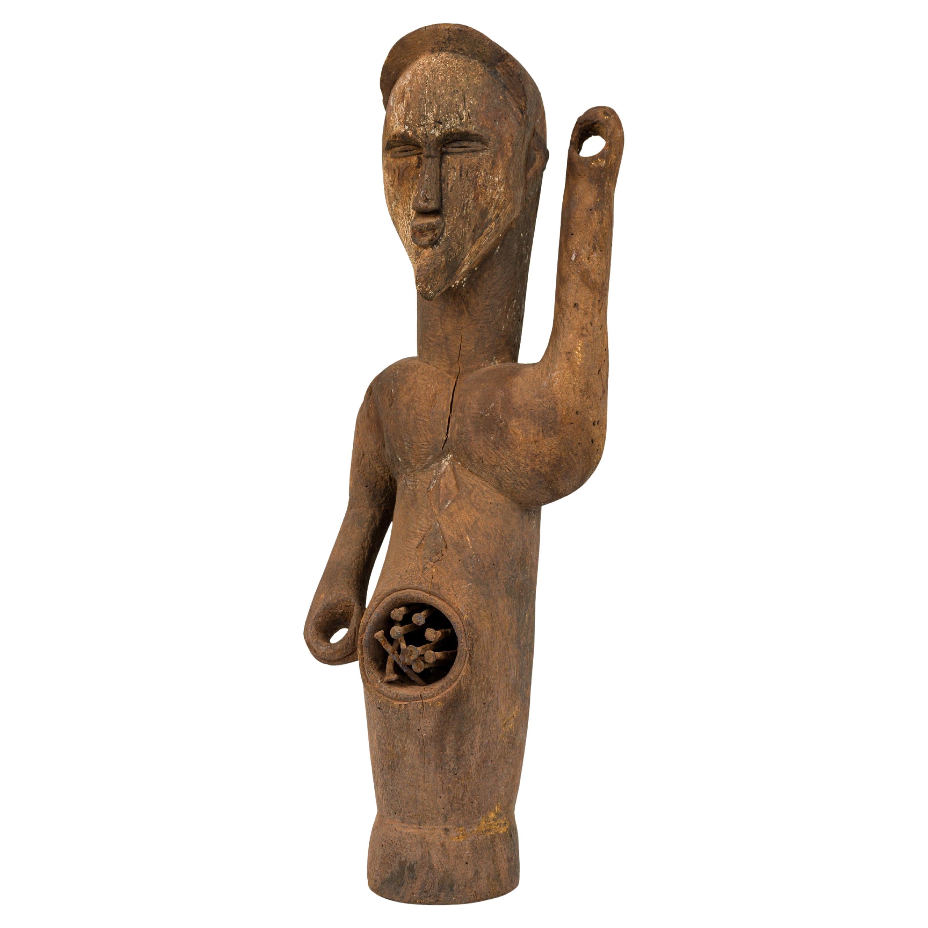 Figurine tribale gabonaise « Vuvi », sculpture en bois sculptée à la main, XXe siècle en vente