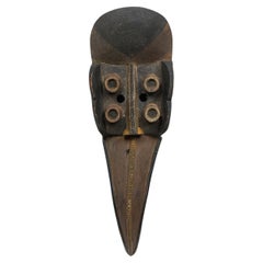 Plaque murale en bois sculptée à la main et peinte, en forme d'oiseau, XXe siècle