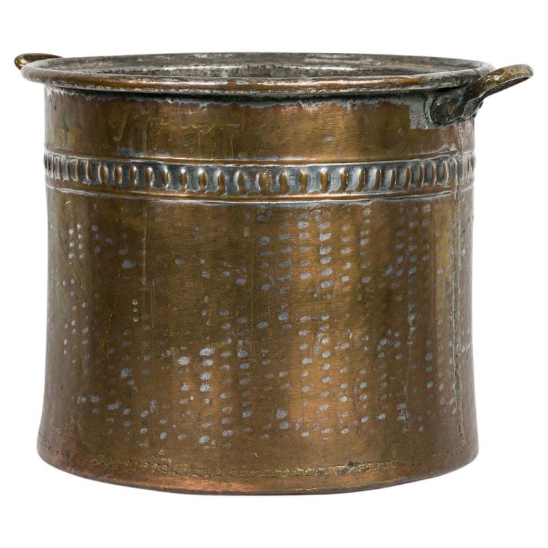 Rustic American Country Metal Firewood Bucket, Early 20th Century
