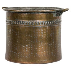 Rustic American Country Metal Firewood Bucket, Early 20th Century