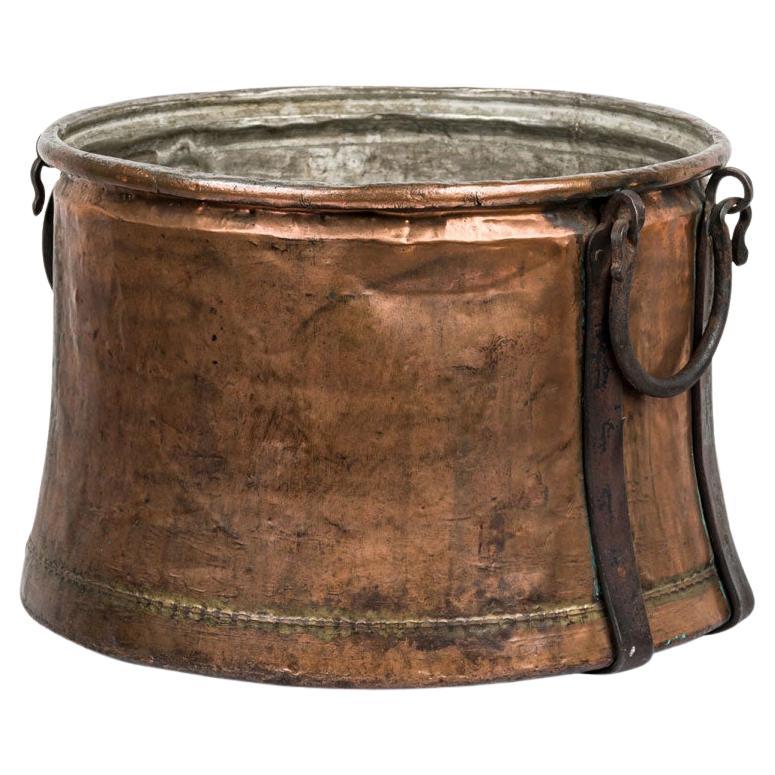 Rustic American Copper Firewood Bucket, Early 20th Century Design