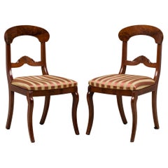 19th Century American Victorian Mahogany Side Chairs with Upholstery