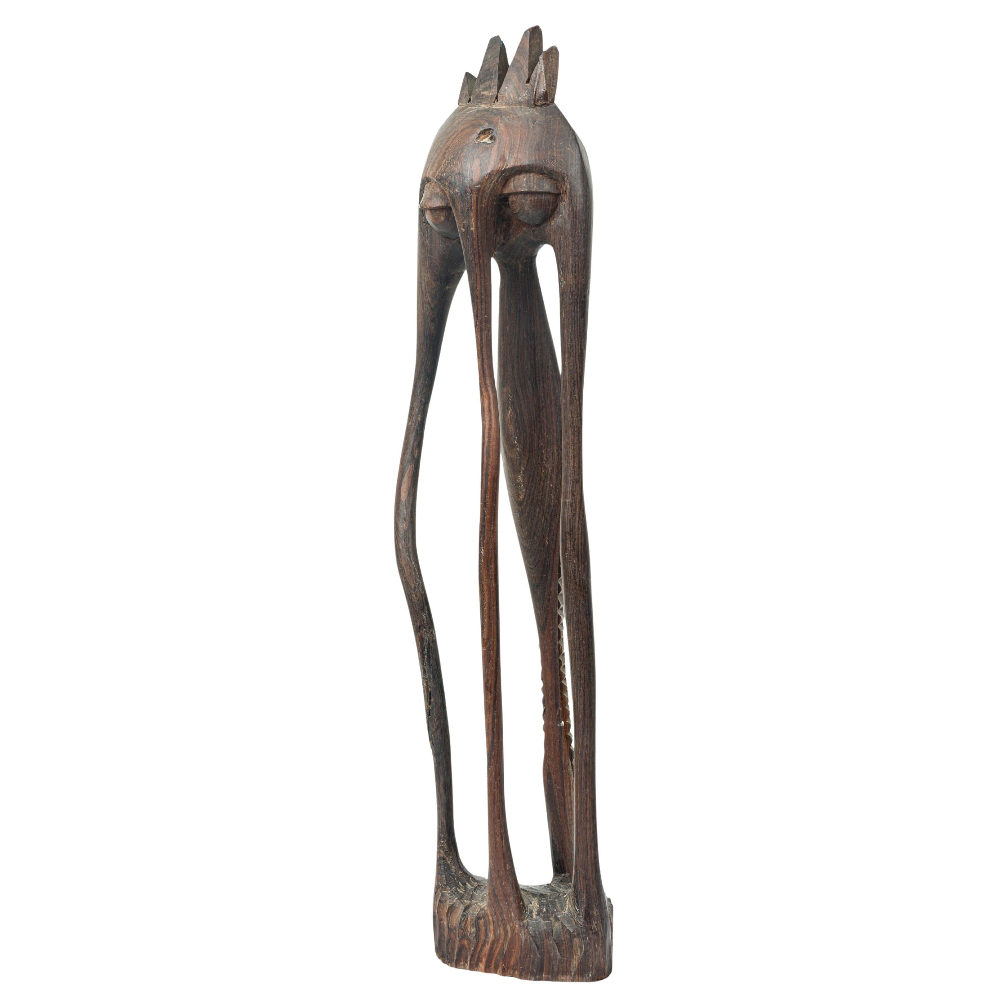 African 20th Century Makonde Abstract Figure, Carved Wood Art