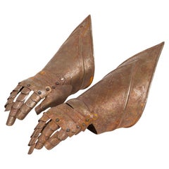 20th Century English Renaissance-Style Metal Armor Gauntlet Gloves