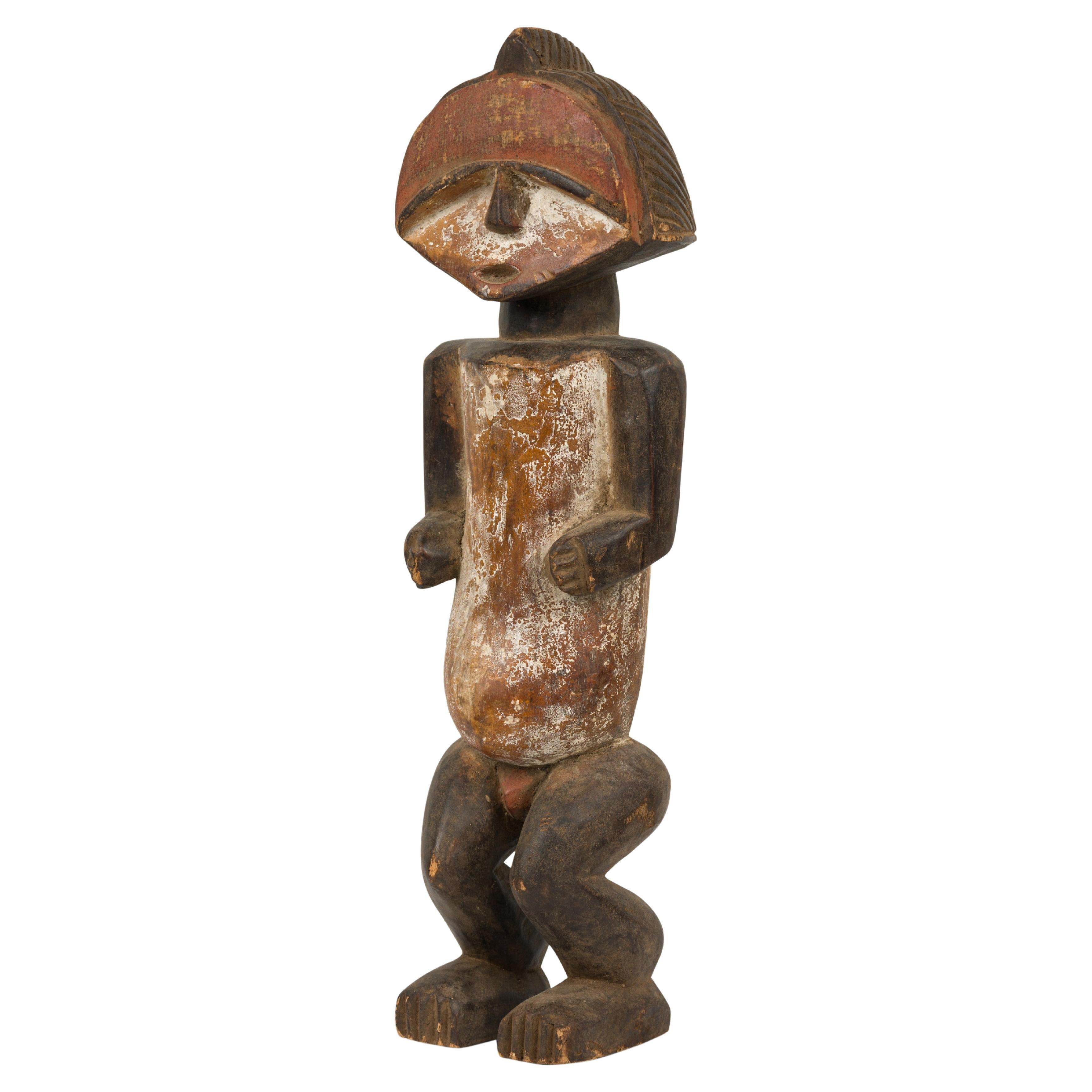 Figura relicario tribal gabonesa, escultura de hueso tallada a mano