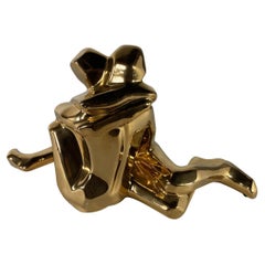 American Modern Ceramic Gold Glazed, Embracing Couple, Jaru