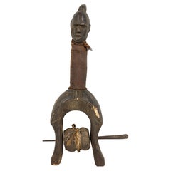 Gabonese 20th Century Hand-Carved Tsogo Heddle Pulley, Tribal Design