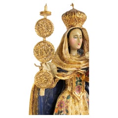 Polychrome Gilt Papier-Mâché Madonna and Child, Renaissance Mexico