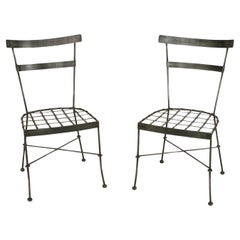 Ebonized Iron Side Chairs, Biedermeier Style, 19th Century, Pair