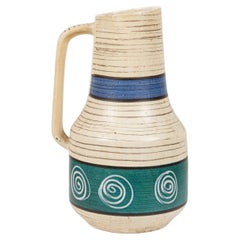 Scheurich Mid-Century Ceramic Vase, Blue Green Beige, Germany, 1960s
