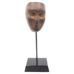 Continental German Biedermeier Terra-Cotta Mask Bust on Marble Base