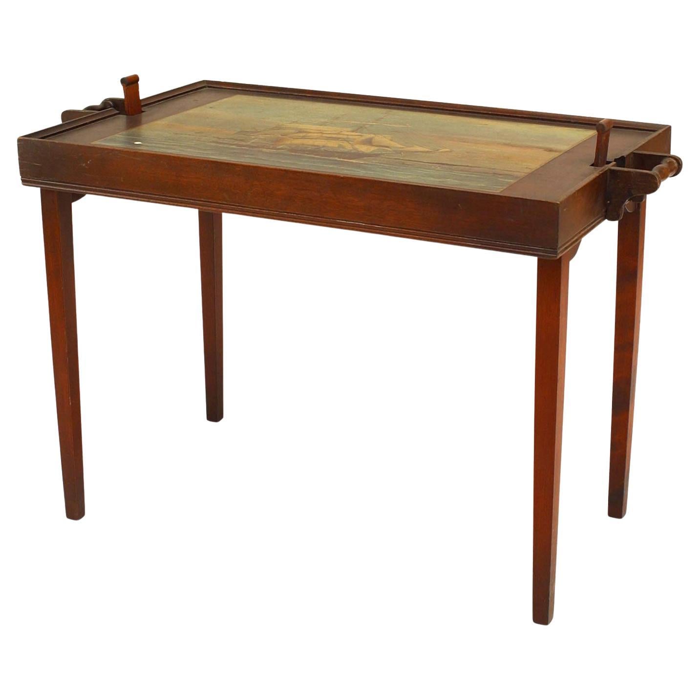 English Victorian Folding Butler Table, Painted Wood, UK, 20th Century