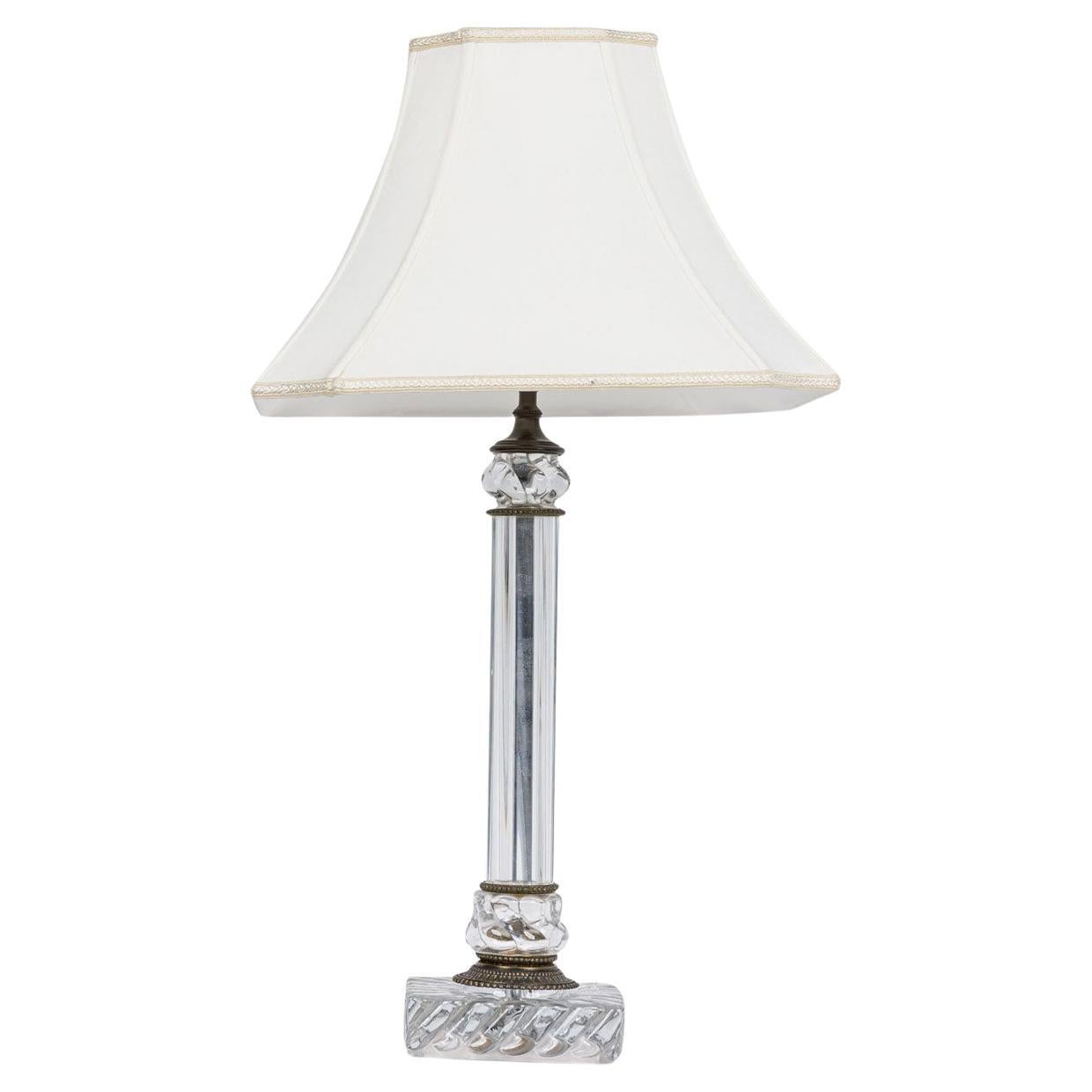 Mid-Century Baccarat Crystal Table Lamp with Modern Design
