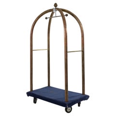 Antique English Georgian Brass Bellhop Rack, 20th Century Luggage Cart