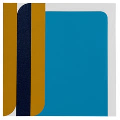 Framed Acrylic Painting 'Feeling Blue' - Modern Abstract, 20th Century