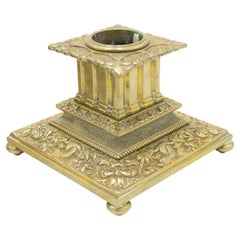 English Chinese Chippendale Brass Candlestick