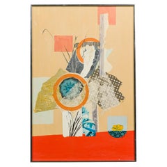 Mid-Century Modern Abstract Collage by Bernard Mausner, Signed