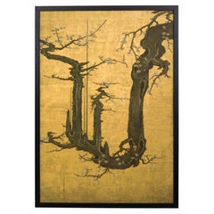 Framed Contemporary Japanese Print with Cherry Tree, 20th Century