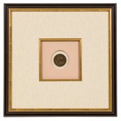Set of 3 Framed Commemorative Coins, French Empire, Black Gold Frame