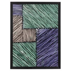 Framed Mid-Century Modern Geometric Color Block Print, USA, 20th C.