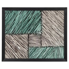 Framed Mid-Century Modern Geometric Color Block Print, USA, 20th C.