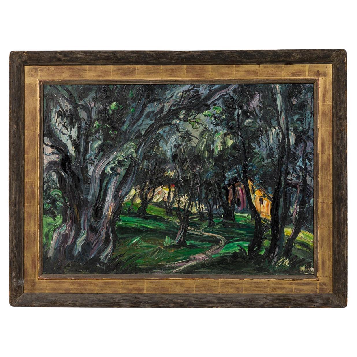 Maurice Wague-Weyman Hungarian Landscape Painting, "The Cabin in the Woods"