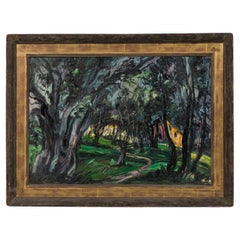 Maurice Wague-Weyman Hungarian Landscape Painting, "The Cabin in the Woods"