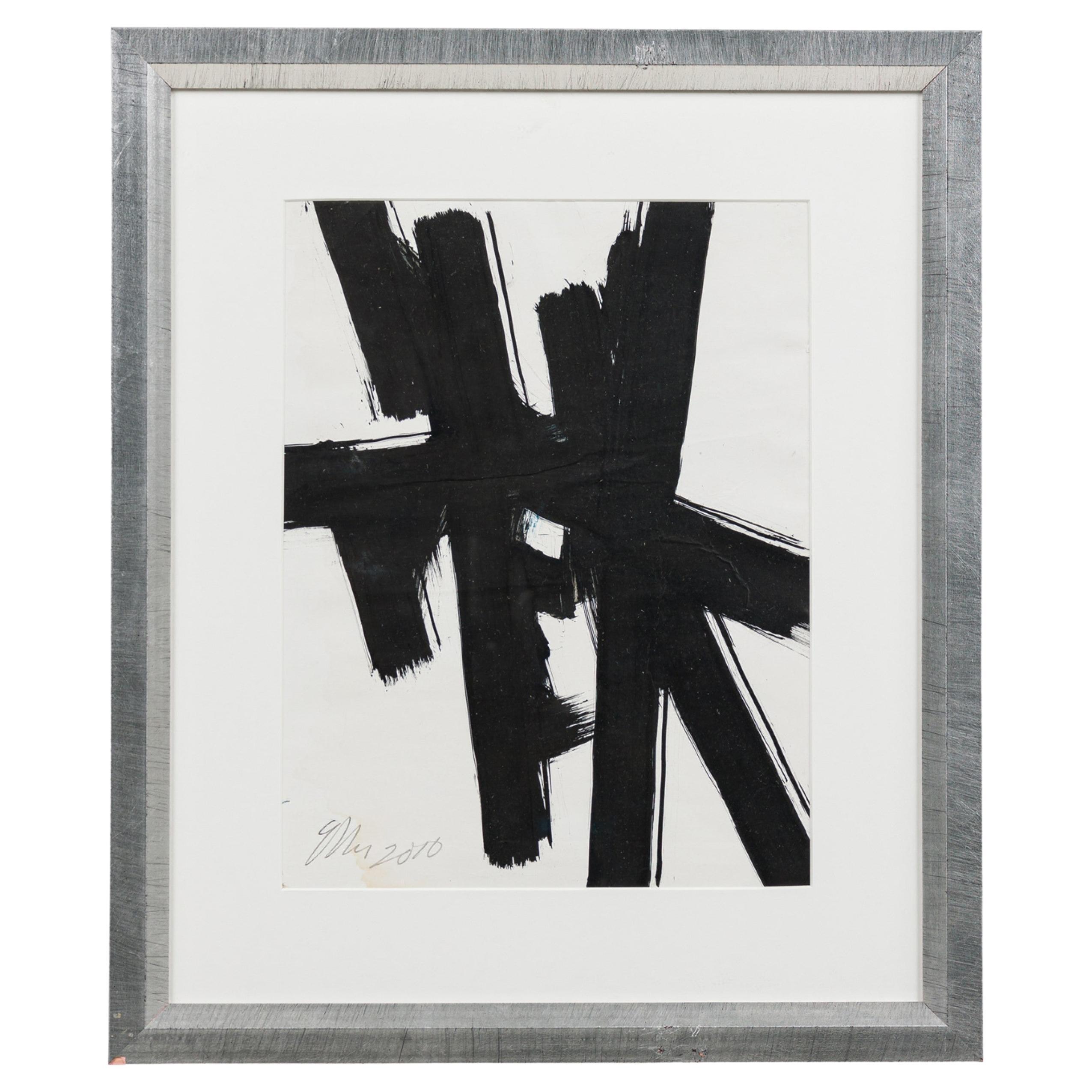 Dipinto astratto a guazzo della metà del XX secolo, “Bold Strokes II”, firmato in vendita