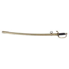 19th Century Continental Metal Sword with Silver Filigree Handle