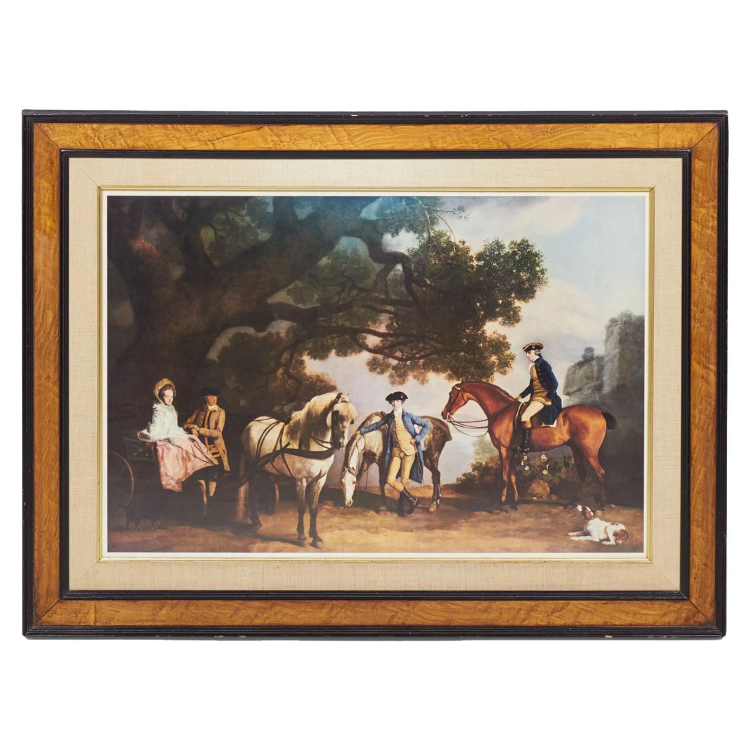 Framed Victorian Print of Horse Ride, 19th Century, English, Paint For Sale