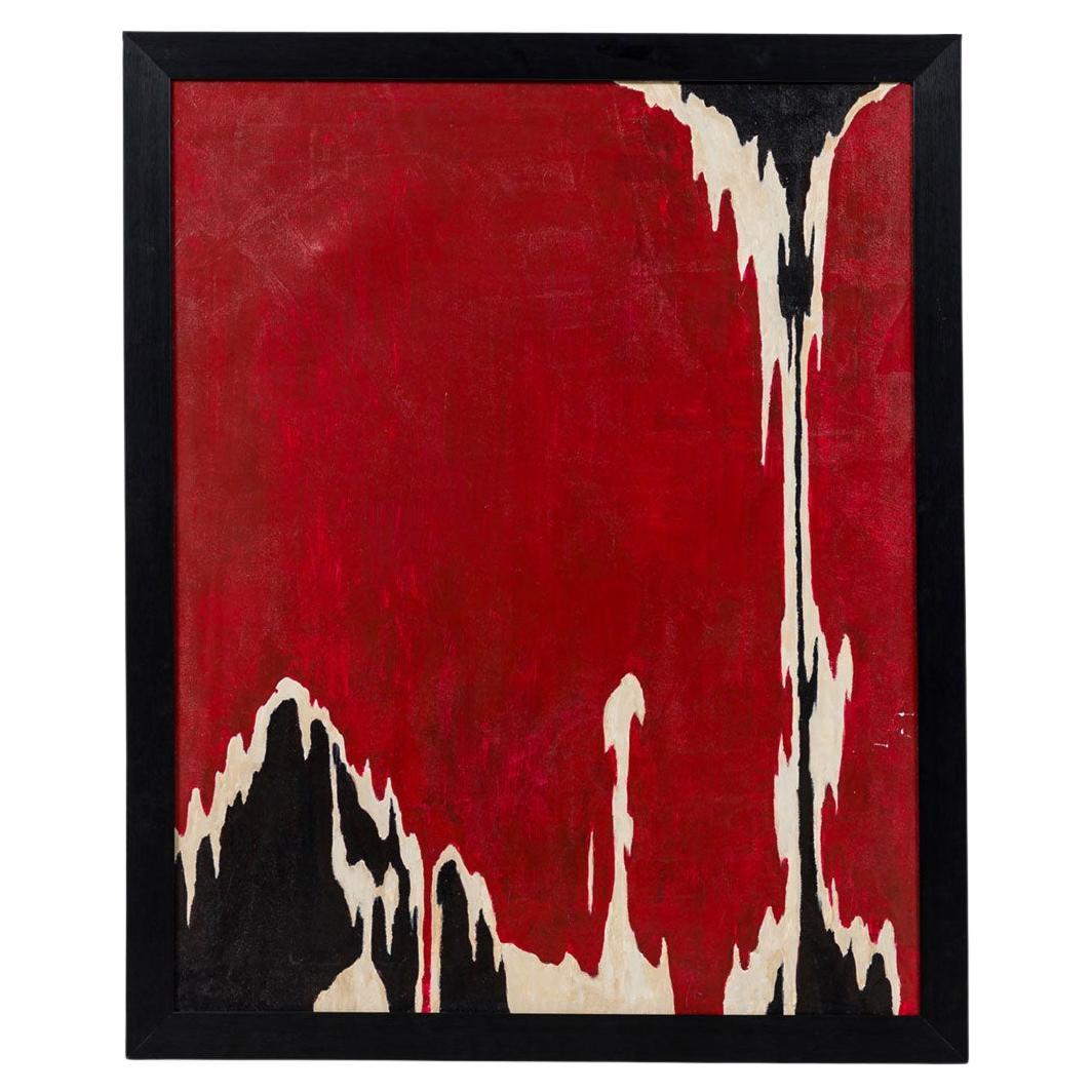 "Abstract Expressionism Painting in Red and Black, 20th Century, USA"